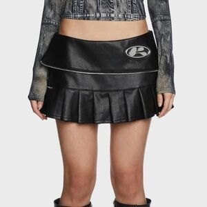 The Kript Black Pleated Mini Skirt